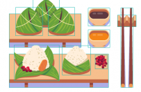 端午节品味美食 矢量图 分层