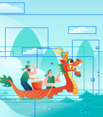 端午龙舟 AI矢量图