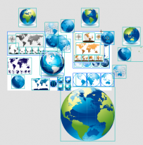 彩色地球素材矢量图 分层